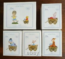 Precious Moments Disney Christopher Robin, Pooh, Piglet, Eeyore, Roo in Wagon