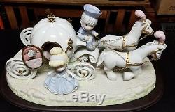 Precious Moments Disney Cinderella's Horse Drawn Carraige with Wooden Base