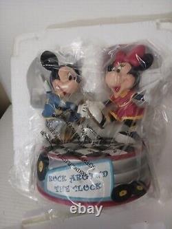 Precious Moments Disney Mickey & Minnie Rock Around The Clock Figurine Music Box
