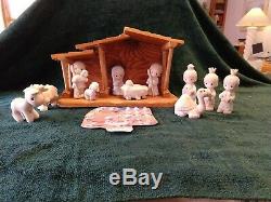 Precious Moments E2395 Mini Nativity 11 Pc Set Figurines With Manger 1982NWOB