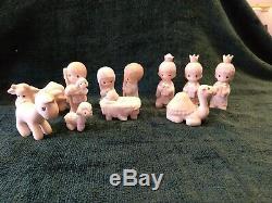 Precious Moments E2395 Mini Nativity 11 Pc Set Figurines With Manger 1982NWOB