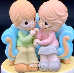 Precious Moments Elderly Couple on Sofa Figurine Loved You Yesterday Always Will