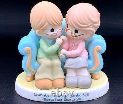 Precious Moments Elderly Couple on Sofa Figurine Loved You Yesterday Always Will