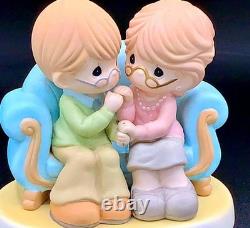 Precious Moments Elderly Couple on Sofa Figurine Loved You Yesterday Always Will