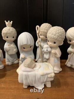 Precious Moments Enesco Nativity Set 1986 Three Kings 1981 9 Pieces Vintage