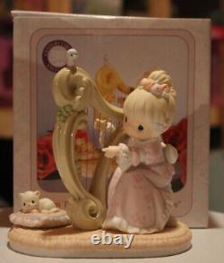 Precious Moments Even The Heavens Shall Praise Him Figurine Harp Limited Box