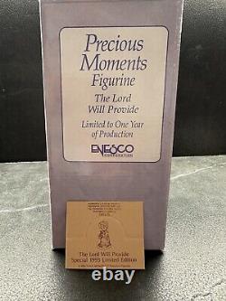 Precious Moments- Extremely RARE, SIGNED The Lord Will Provide Fig 93 LMTD ED