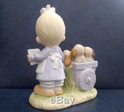 Precious Moments FREE PUPPIES God Loveth A Cheerful Giver No Mark Figurine
