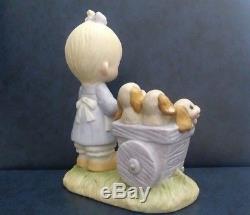 Precious Moments FREE PUPPIES God Loveth A Cheerful Giver No Mark Figurine