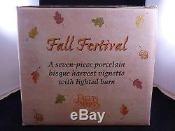 Precious Moments Fall Festival 7 PC Porcelain Lighted Set Harvest Thanksgiving