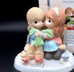 Precious Moments Figurine Couple Bench withBox