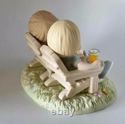 Precious Moments Figurine Kids on Benches with Puppies