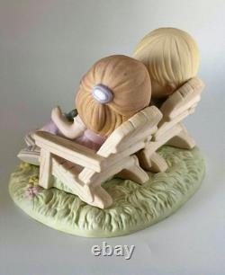 Precious Moments Figurine Kids on Benches with Puppies