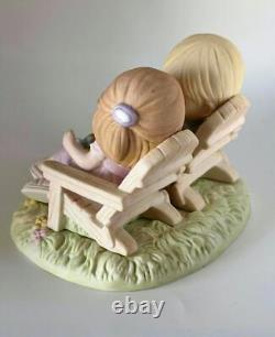 Precious Moments Figurine Kids on Benches with Puppies