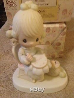 Precious Moments Figurine, Mother Sew Dear, Retired, Mint Signed 1979 E-3106 H1
