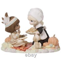 Precious Moments First Thanksgiving Pilgrim Native American Girl Figurine 241027