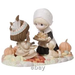 Precious Moments First Thanksgiving Pilgrim Native American Girl Figurine 241027