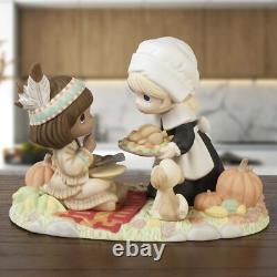 Precious Moments First Thanksgiving Pilgrim Native American Girl Figurine 241027