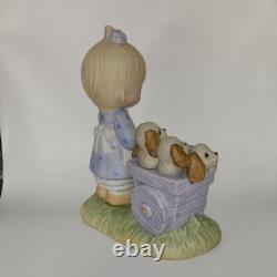 Precious Moments Free Puppies God Loveth a Cheerful Giver 1977 Retired Vintage