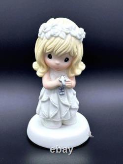 Precious Moments Girl Figurine with Rosary and Flower Crown