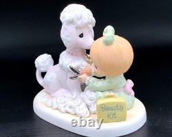 Precious Moments Girl Grooming Poodle Dog Figurine Beauty Kit Pastel Porcelain