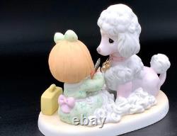 Precious Moments Girl Grooming Poodle Dog Figurine Beauty Kit Pastel Porcelain