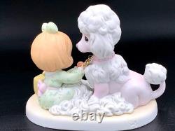Precious Moments Girl Grooming Poodle Dog Figurine Beauty Kit Pastel Porcelain