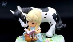 Precious Moments Girl Reading with Pony Country Farm Friendship