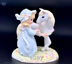Precious Moments Girl w Pony Figurine Sweet Pastel Collectible Friendship
