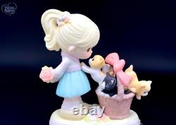Precious Moments Girl with Kittens Figurine Hand-Painted Collectible