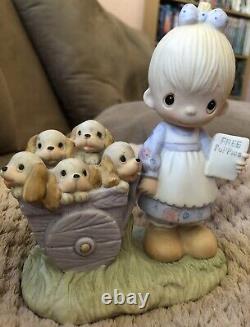 Precious Moments God Loveth A Cheerful Giver (Free Puppies) Figurine