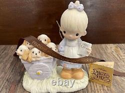 Precious Moments God Loveth A Cheerful Giver (Free Puppies) Figurine Retired