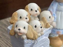 Precious Moments God Loveth A Cheerful Giver (Free Puppies) Figurine Retired