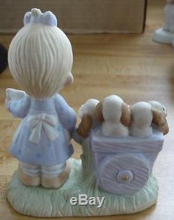 Precious Moments God Loveth a Cheerful Giver Figurine Puppies E-1378 No Mark