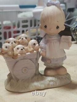 Precious Moments God Loveth a Cheerful Giver Free Puppies Sign 1977 Rare Retired