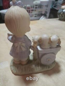 Precious Moments God Loveth a Cheerful Giver Free Puppies Sign 1977 Rare Retired
