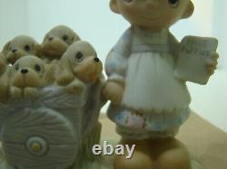 Precious Moments God Loveth a Cheerful Giver Free Puppies Sign 1977 Rare Retired