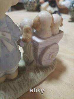 Precious Moments God Loveth a Cheerful Giver Free Puppies Sign 1977 Rare Retired