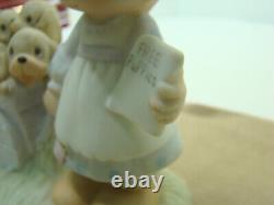 Precious Moments God Loveth a Cheerful Giver Free Puppies Sign 1977 Rare Retired
