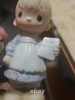 Precious Moments God Loveth a Cheerful Giver Free Puppies Sign 1977 Rare Retired