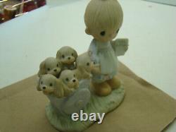 Precious Moments God Loveth a Cheerful Giver Free Puppies Sign 1977 Rare Retired
