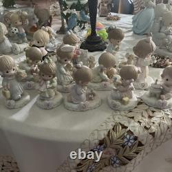 Precious Moments Growing In Grace Brunette, Ages 1-12 Figurines Good Condition