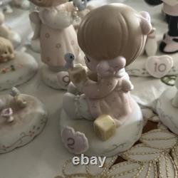 Precious Moments Growing In Grace Brunette, Ages 1-12 Figurines Good Condition
