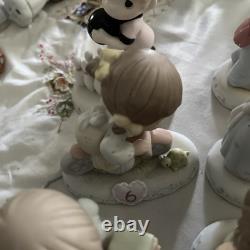 Precious Moments Growing In Grace Brunette, Ages 1-12 Figurines Good Condition