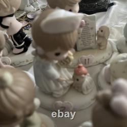 Precious Moments Growing In Grace Brunette, Ages 1-12 Figurines Good Condition
