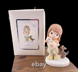 Precious Moments HAPPY TAILS TWO YOU 940027 Yorkies w Girl 2009 w Box Stamped SB