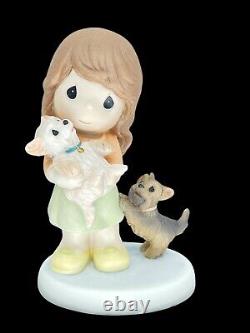 Precious Moments HAPPY TAILS TWO YOU 940027 Yorkies w Girl 2009 w Box Stamped SB