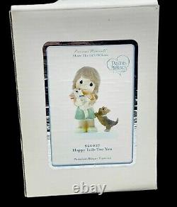 Precious Moments HAPPY TAILS TWO YOU 940027 Yorkies w Girl 2009 w Box Stamped SB