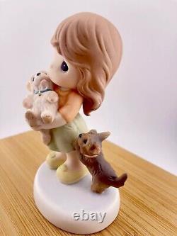 Precious Moments HAPPY TAILS TWO YOU 940027 Yorkies w Girl 2009 w Box Stamped SB