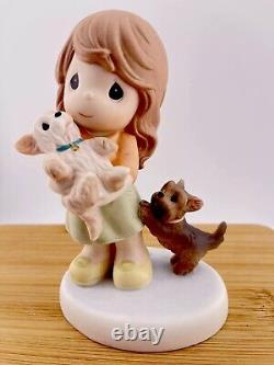 Precious Moments HAPPY TAILS TWO YOU 940027 Yorkies w Girl 2009 w Box Stamped SB